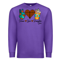 Purple Peace Love Pumpkin Spice Premium Sweatshirt - CowhideDigitalArt