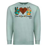 Seafoam Peace Love Pumpkin Spice Premium Sweatshirt - CowhideDigitalArt