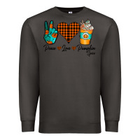 Smoke Peace Love Pumpkin Spice Premium Sweatshirt - CowhideDigitalArt