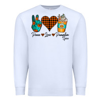 White Peace Love Pumpkin Spice Premium Sweatshirt - CowhideDigitalArt
