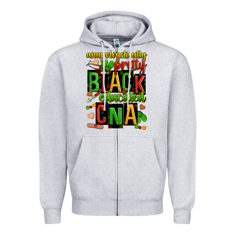 Unapologetically Pretty Black And Educated Cna Zillion Zipper Hoodie by Zillion Design Studio | Teevron