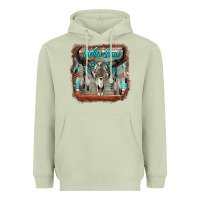 Matcha wild soul boho skull with background Heavyweight Hoodie - RanaPortraitStore