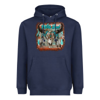 Navy wild soul boho skull with background Heavyweight Hoodie - RanaPortraitStore