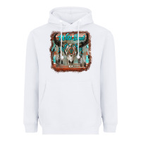 White wild soul boho skull with background Heavyweight Hoodie - RanaPortraitStore