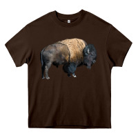 Chocolate Brown Bison Buffalo Heavy Core Tee - LillyAllenDesigns