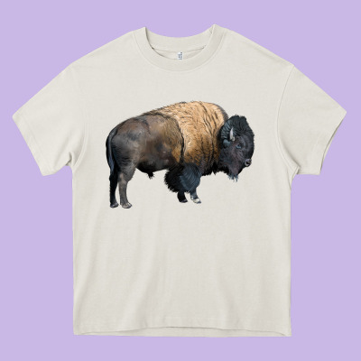 Bison Buffalo Heavy Core Tee Designed By Lillyallendesigns