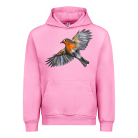 Fuchsia Pink Flying American Robin Urban Hoodie - LillyAllenDesigns