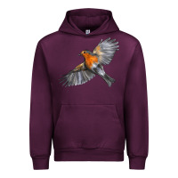 Mauve Wine Flying American Robin Urban Hoodie - LillyAllenDesigns