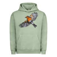 Pigment Oil Green Flying American Robin Urban Hoodie - LillyAllenDesigns