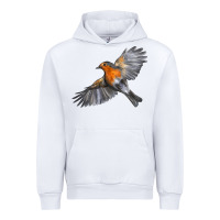 White Flying American Robin Urban Hoodie - LillyAllenDesigns