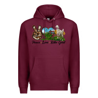 Burgundy Peace Love Kiko Goat Premium Hoodie - LillyAllenDesigns
