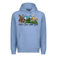 Colony Blue Peace Love Kiko Goat Premium Hoodie - LillyAllenDesigns
