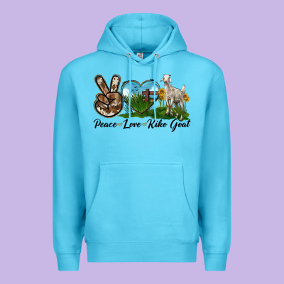 Peace Love Kiko Goat Premium Hoodie Designed By Lillyallendesigns