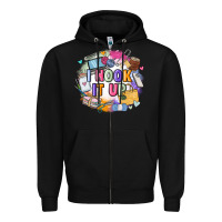 Black i hook it up  sewing Zipper Hoodie - Zillion Design Studio