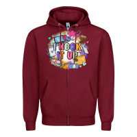 Burgundy i hook it up  sewing Zipper Hoodie - Zillion Design Studio