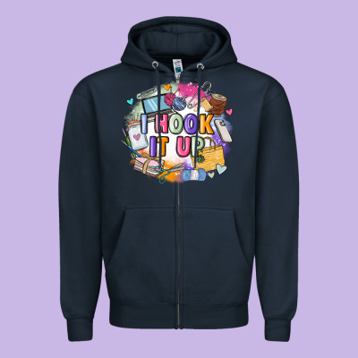 I Hook It Up  Sewing Zipper Hoodie Designed By Zillion Design Studio