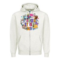 Oatmeal Heather i hook it up  sewing Zipper Hoodie - Zillion Design Studio