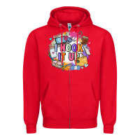 Red i hook it up  sewing Zipper Hoodie - Zillion Design Studio
