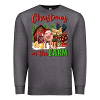 Charcoal Heather christmas on the farm Premium Sweatshirt - FaDigitalArtStudio