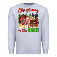 Heather Grey christmas on the farm Premium Sweatshirt - FaDigitalArtStudio