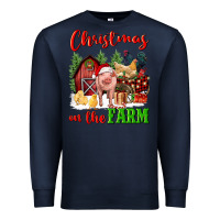 Navy christmas on the farm Premium Sweatshirt - FaDigitalArtStudio