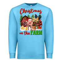 Ocean Blue christmas on the farm Premium Sweatshirt - FaDigitalArtStudio