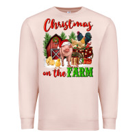 Pale Pink christmas on the farm Premium Sweatshirt - FaDigitalArtStudio