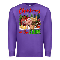 Purple christmas on the farm Premium Sweatshirt - FaDigitalArtStudio