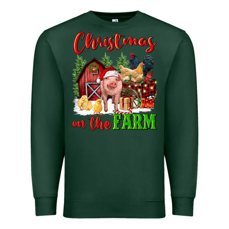 Christmas On The Farm Premium Sweatshirt by FaDigitalArtStudio | Teevron