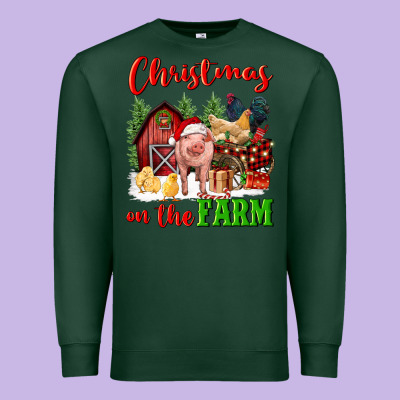 Christmas On The Farm Premium Sweatshirt Designed By Fadigitalartstudio