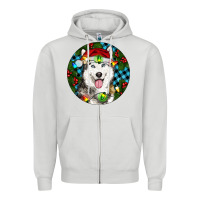 Dove Grey Christmas Husky Zipper Hoodie - RanaPortraitStore