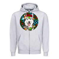 Heather Grey Christmas Husky Zipper Hoodie - RanaPortraitStore