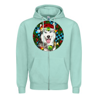 Seafoam Christmas Husky Zipper Hoodie - RanaPortraitStore