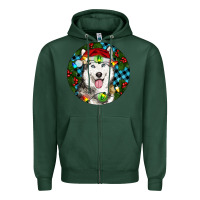 Sports Green Christmas Husky Zipper Hoodie - RanaPortraitStore