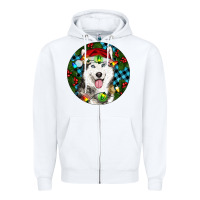 White Christmas Husky Zipper Hoodie - RanaPortraitStore