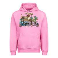 Fuchsia Pink Happy Easter Day Rodeo Urban Hoodie - NancyCooperArtShop