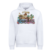 White Happy Easter Day Rodeo Urban Hoodie - NancyCooperArtShop