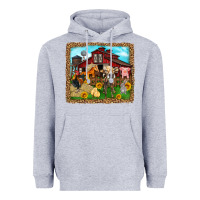 Heather Grey farm life Heavyweight Hoodie - Zillion Design Studio