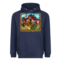 Navy farm life Heavyweight Hoodie - Zillion Design Studio
