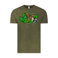 Vintage Olive st patricks day western hearts Vintage Tee - Artiststas