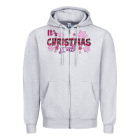 It's Christmas Y'all Season Pink Christmas Zipper Hoodie | Teevron