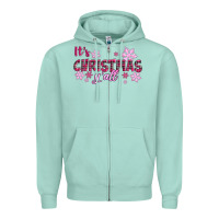 Seafoam It's Christmas Y'all Season Pink Christmas Zipper Hoodie - RanaPortraitStore