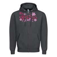 Smoke It's Christmas Y'all Season Pink Christmas Zipper Hoodie - RanaPortraitStore