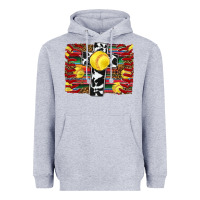 Heather Grey softball cross serape leopard background Heavyweight Hoodie - RanaPortraitStore