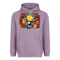 Lavender softball cross serape leopard background Heavyweight Hoodie - RanaPortraitStore