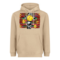 Mushroom softball cross serape leopard background Heavyweight Hoodie - RanaPortraitStore