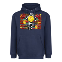 Navy softball cross serape leopard background Heavyweight Hoodie - RanaPortraitStore
