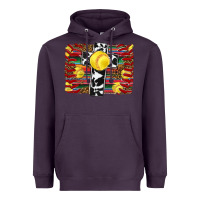 Plum softball cross serape leopard background Heavyweight Hoodie - RanaPortraitStore
