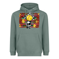 Sage softball cross serape leopard background Heavyweight Hoodie - RanaPortraitStore
