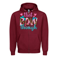 Burgundy that bow though Zipper Hoodie - texasbilliewilder